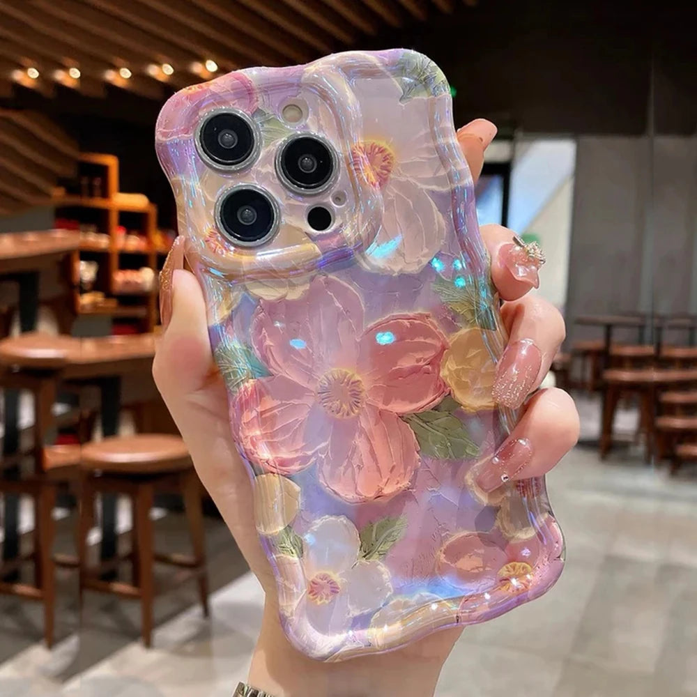 Retro Oil Painting Phone Case for iPhone 11,12,13,14,15,16 Pro & Pro Max