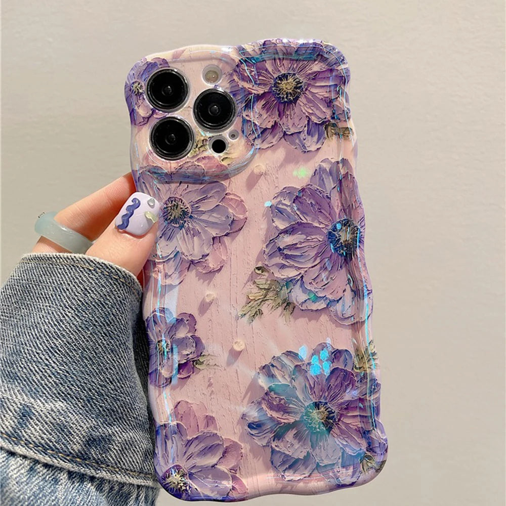 Retro Oil Painting Phone Case for iPhone 11,12,13,14,15,16 Pro & Pro Max