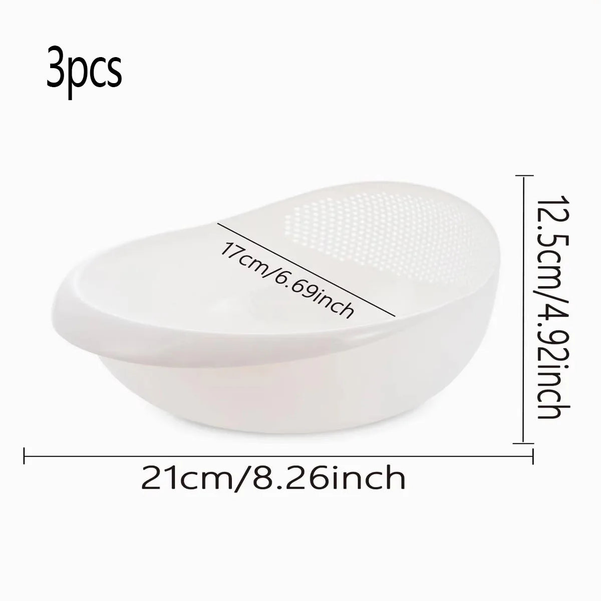 Colander Rice & Fruit Drain Basket with Handle, Kitchen Washing Bowl Organiser