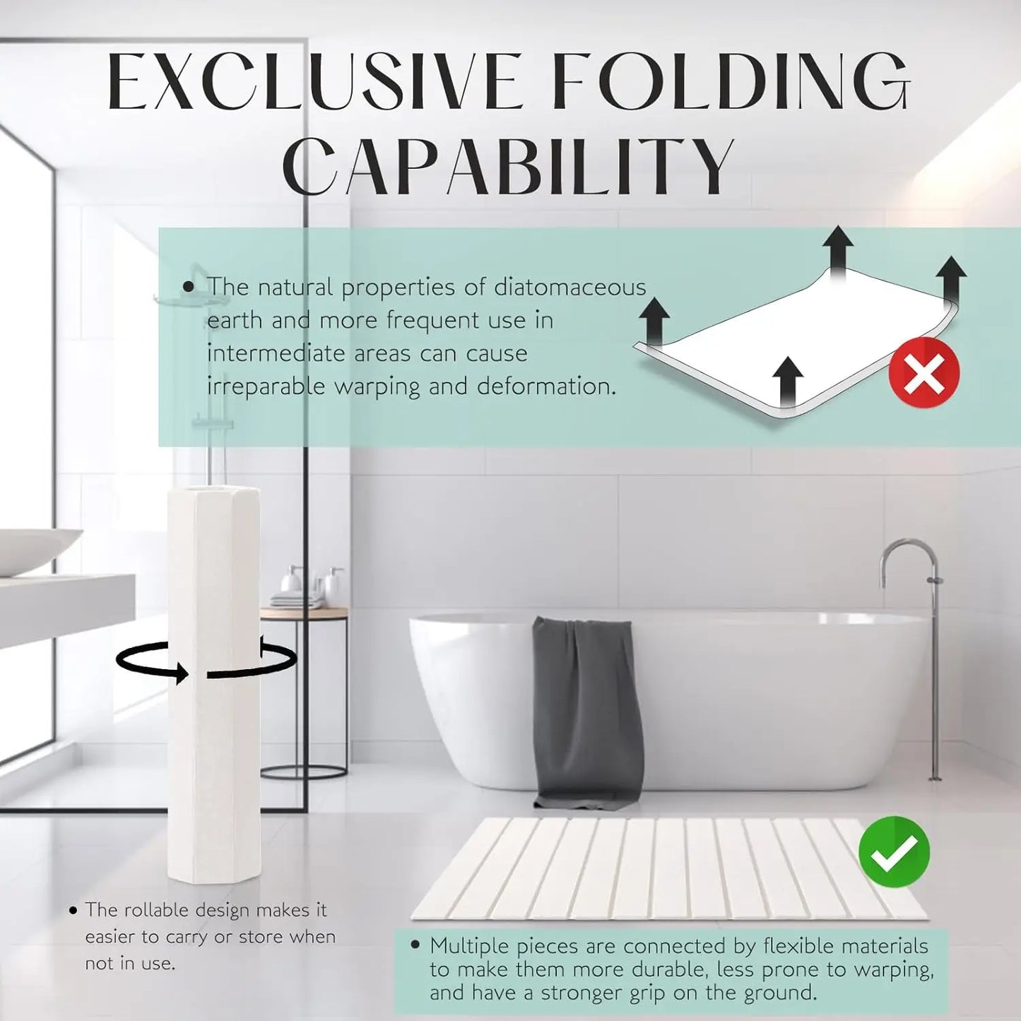 Luxury Stone Dry Mat Super Absorbent Foldable Diatomite Mat