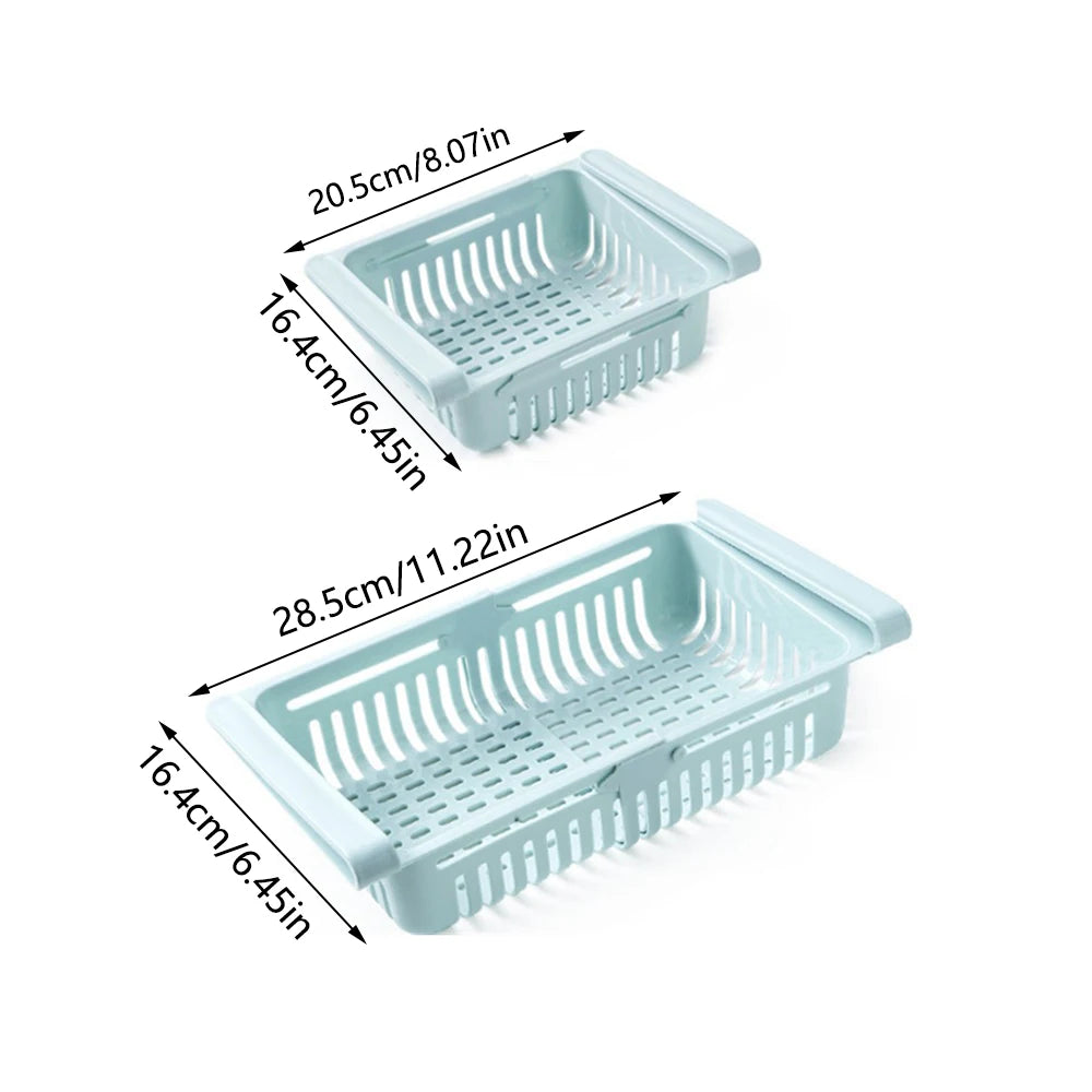 Retractable Fridge Storage Basket – Multi-Functional Kitchen Organiser