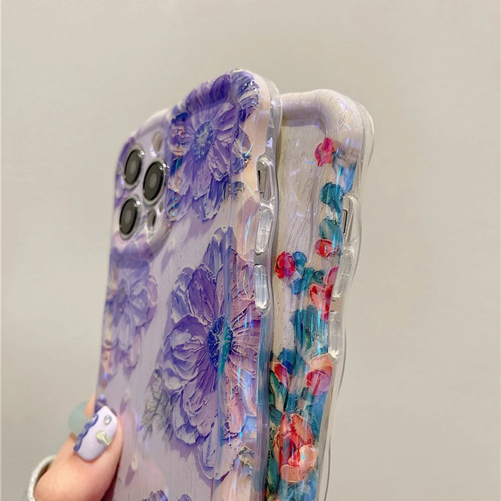Retro Oil Painting Phone Case for iPhone 11,12,13,14,15,16 Pro & Pro Max