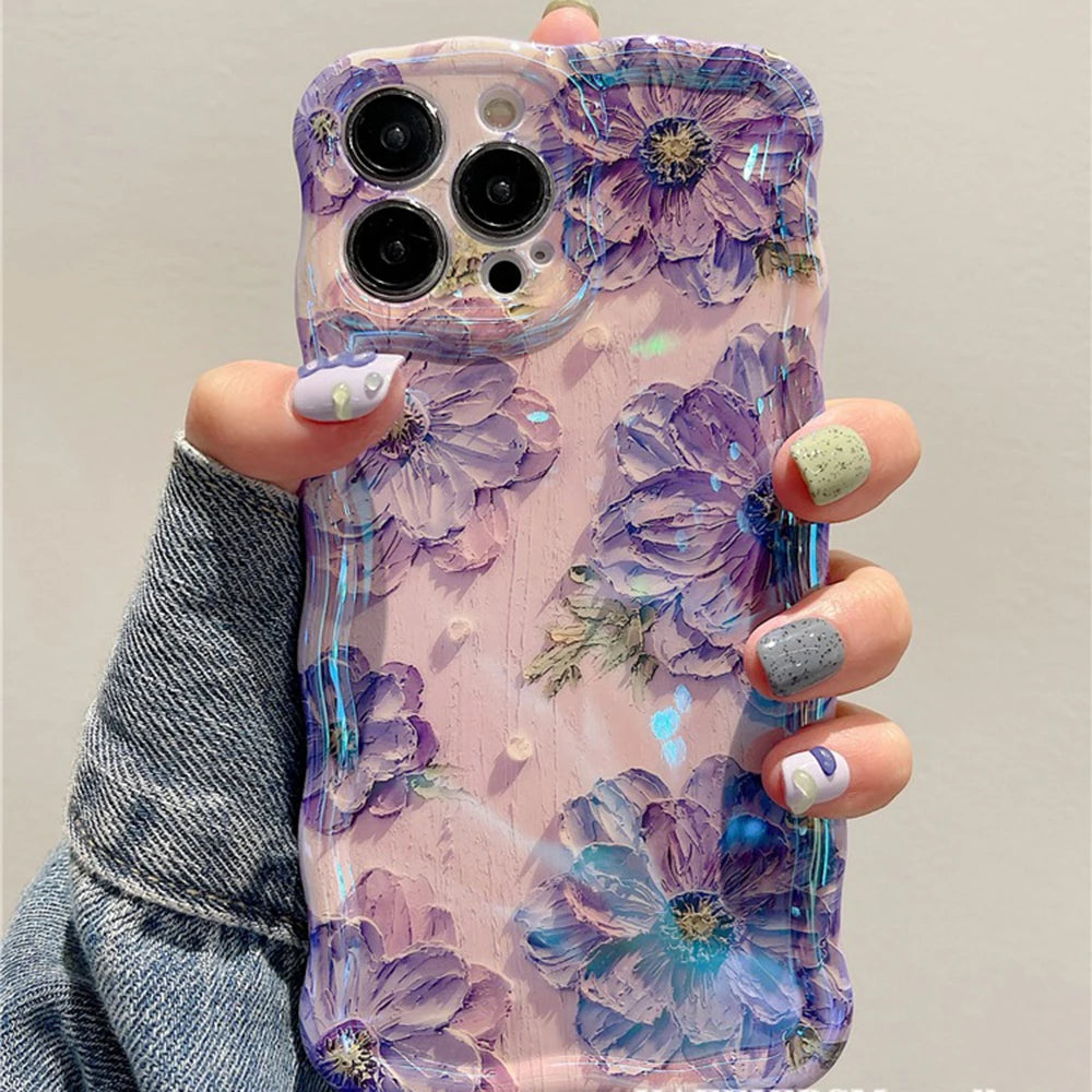 Retro Oil Painting Phone Case for iPhone 11,12,13,14,15,16 Pro & Pro Max
