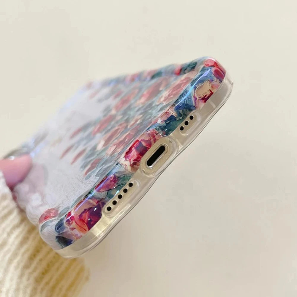 Retro Oil Painting Phone Case for iPhone 11,12,13,14,15,16 Pro & Pro Max