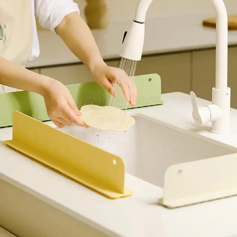 Silicone Sink Splash Guard with Suction Cup. Protect Clothes from Water”