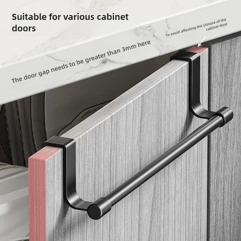 Over Cabinet Towel Rack Kitchen Organiser – No Drill Hanging Dishcloth & Sponge Holder