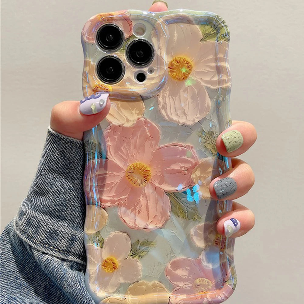 Retro Oil Painting Phone Case for iPhone 11,12,13,14,15,16 Pro & Pro Max
