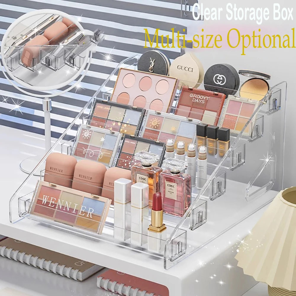 Transparent Storage Box Makeup Organiser Cosmetic Display Case Jewellery Organiser