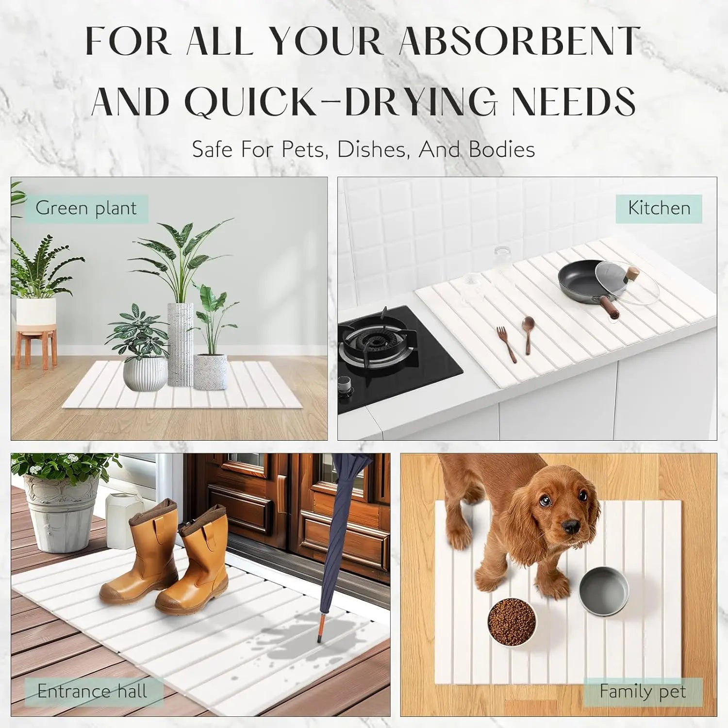 Luxury Stone Dry Mat Super Absorbent Foldable Diatomite Mat