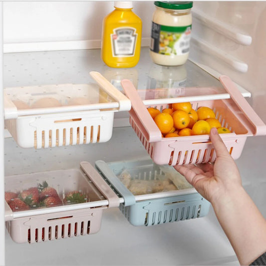 Retractable Fridge Storage Basket – Multi-Functional Kitchen Organiser