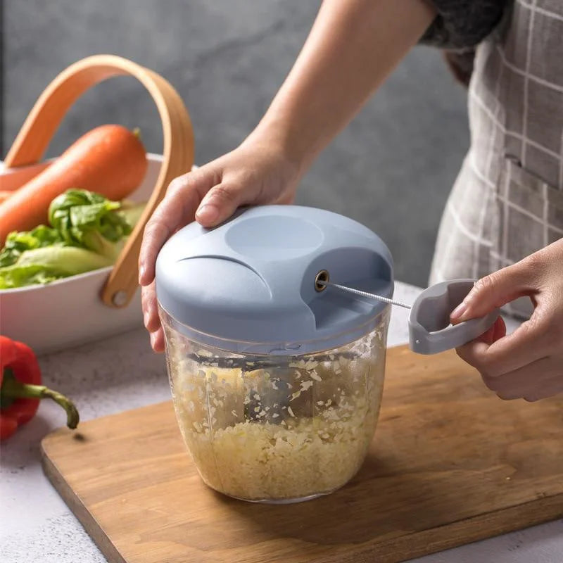 Manual Meat & Vegetable Chopper – 500/900ML hand-crank mincer for garlic, onion and more
