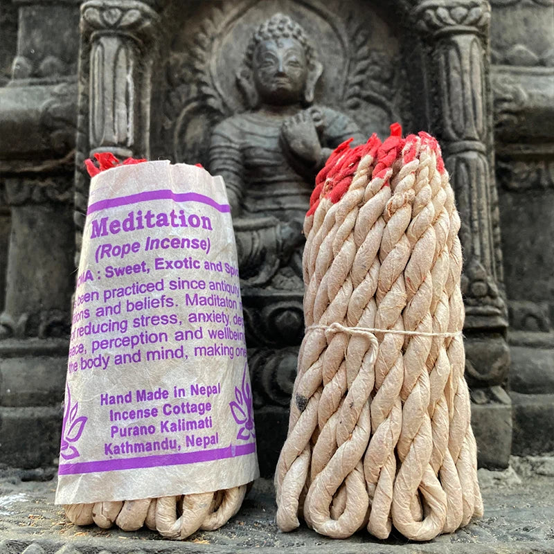 40Pc Himalaya Rope Incense- Handmade yoga aromatherapy with sage, patchouli and cedar