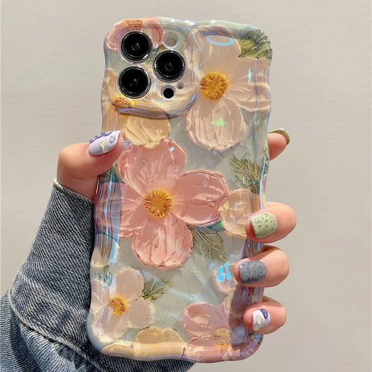 Retro Oil Painting Phone Case for iPhone 11,12,13,14,15,16 Pro & Pro Max