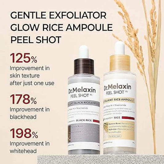 Dr. Melaxin Peel Shot White and Black Rice Exfoliating Essence Deep Moisturising Hydrating Oil-Control 