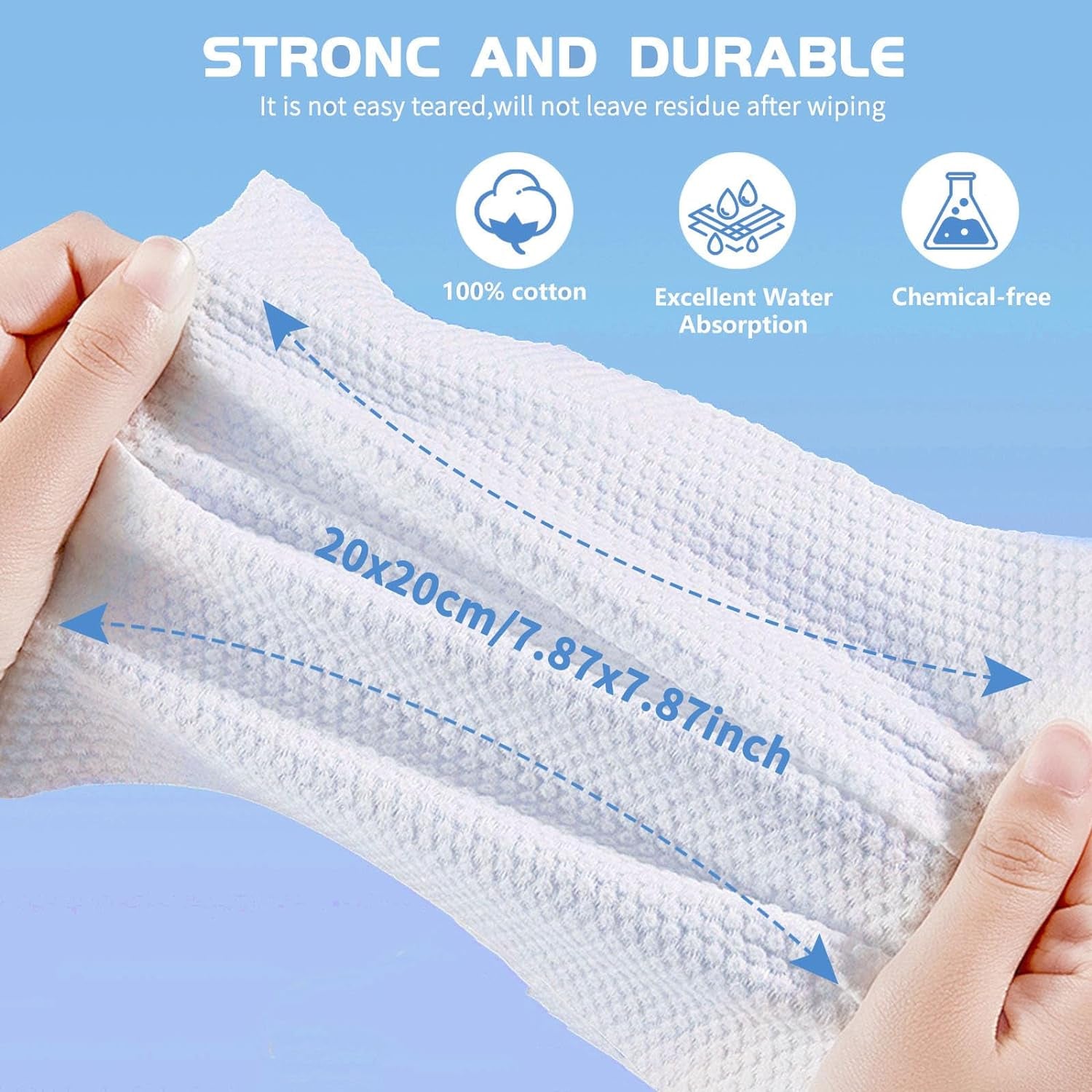 Cotton Facial Dry Wipes 100 Count Tissue,Multi-Purpose for Skin Care, Make-Up Wipes, Face Wipes and Facial Cleansing